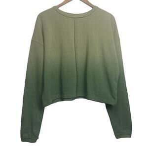 STORIA Green Ombré Crewneck Sweatshirt cropped Medium